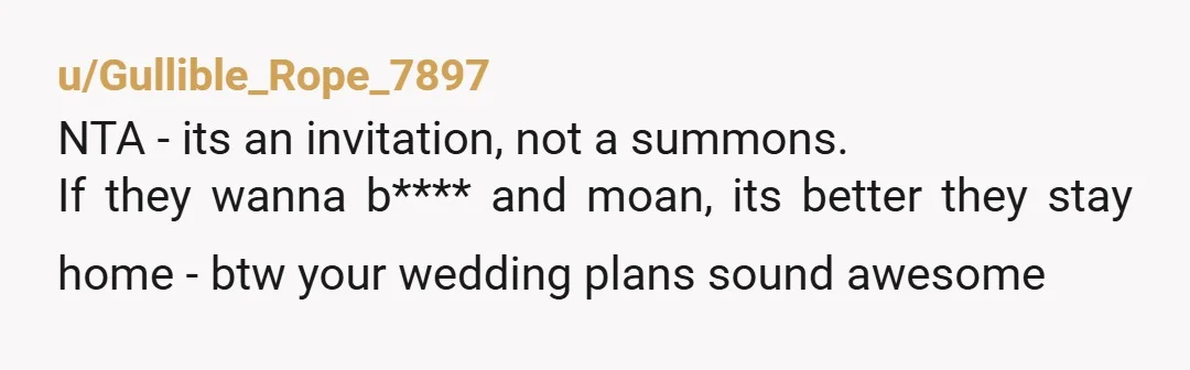 u/parkchanwookiee
I would have not hounded them and just assumed they weren't coming, with no particularly hard feelings, when they didn't meet the RSVP deadline