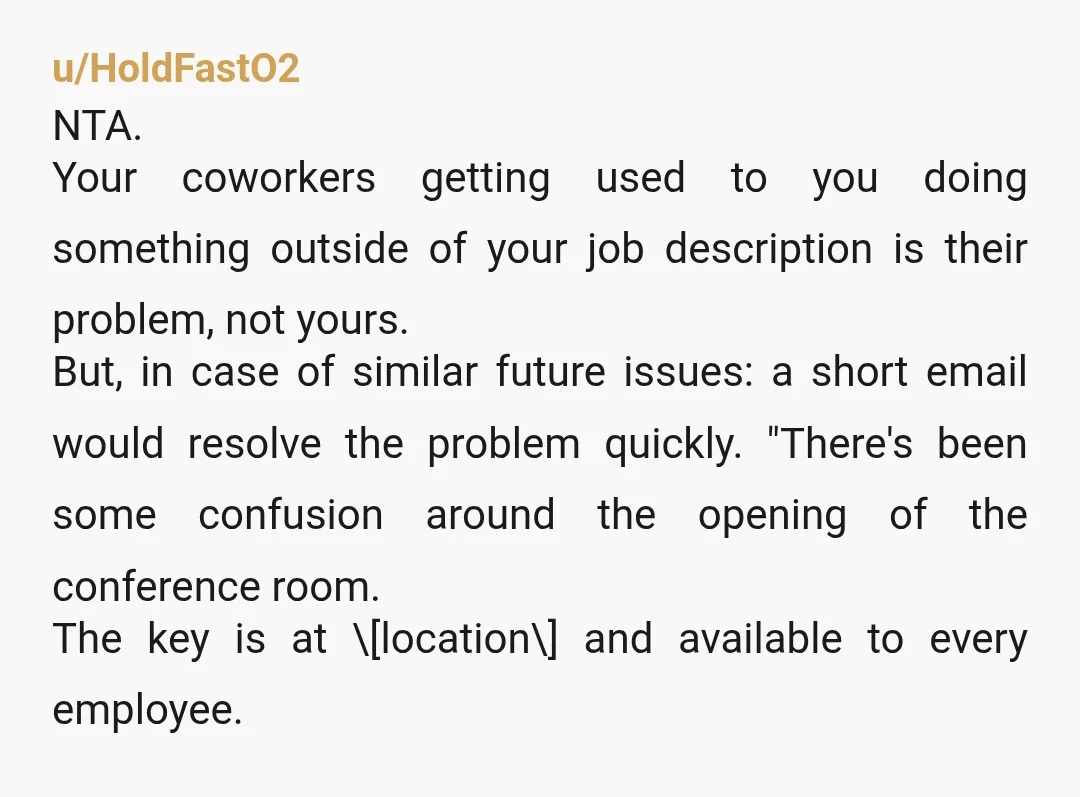 u/AdmirableSlide8238
NTA. A favor became an expectation, and they need to take responsibility for their own meetings.