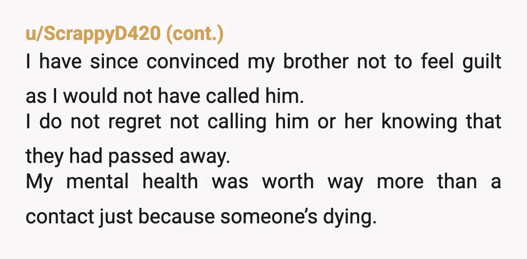u/Sofa_Queen
NTA. This is a consequence of YEARS of being treated as "less than".
Stay home. YOUR mental health is more important than playing happy family.