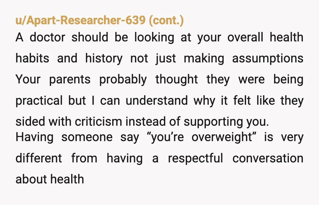 u/I_Weep_for_Willow To all the commenters:Â You know you're not helping this person by validating them, right? "Find a new doctor"? Jesus Christ I know this sub usually blindly supports the...