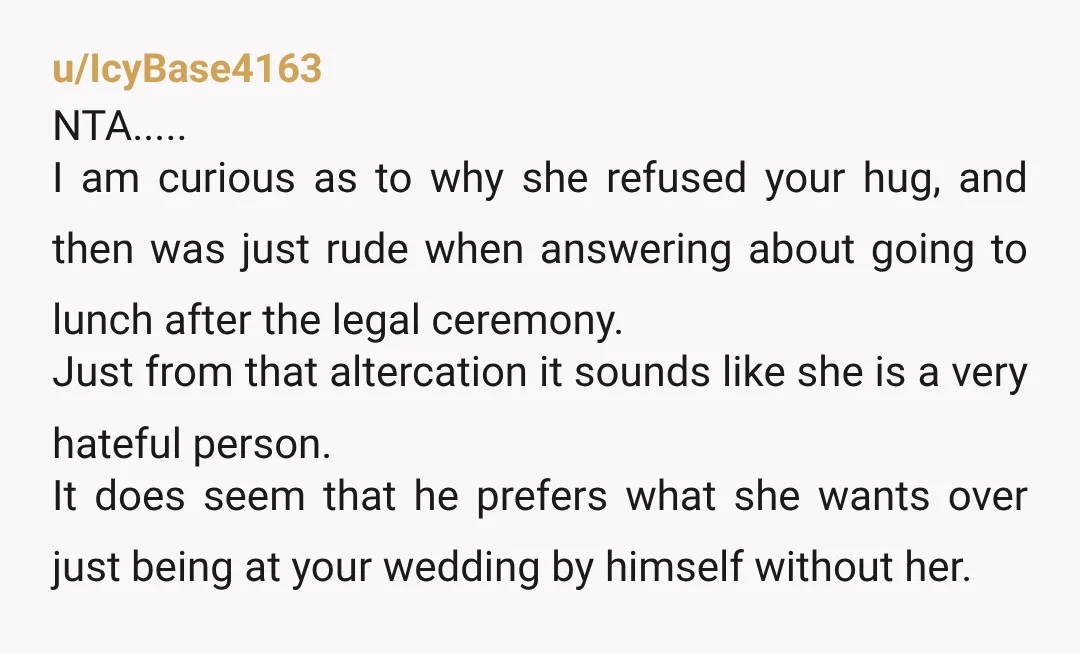 u/frannylightpainter Stop inviting him to “wedding” stuff. If you really want him there make a pretext for him to show up. Something she won’t want to do. Help you clean...
