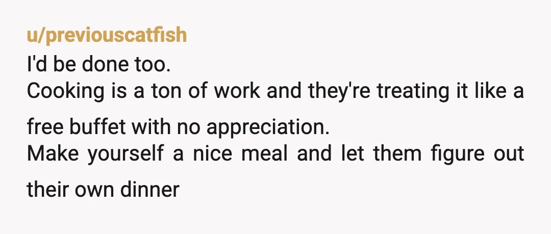 u/Lisa_Knows_Best Just cook for you, your mom and whoever else you like. There's really no way to police leftovers though unless you have a seperate fridge. Maybe tell your grandpa...