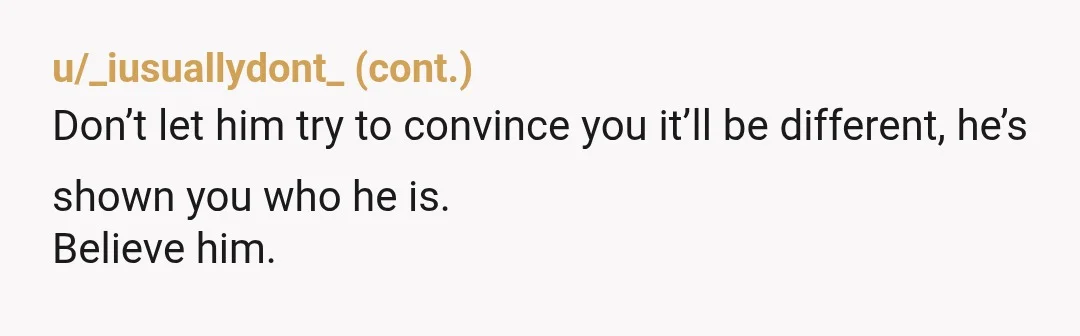 u/Lopsided_Blueberry84 Problem with previous generation is, they taught their daughters to be independent but forgot to teach their boys household work. Nope. You aren't AH. Drawing boundaries and clearing it...