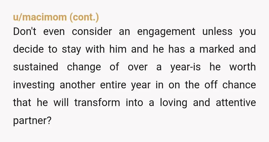 u/Ladymerr
I think this a severe case of too little too late.
You have wasted 5 years on him.
Cut your losses now and leave