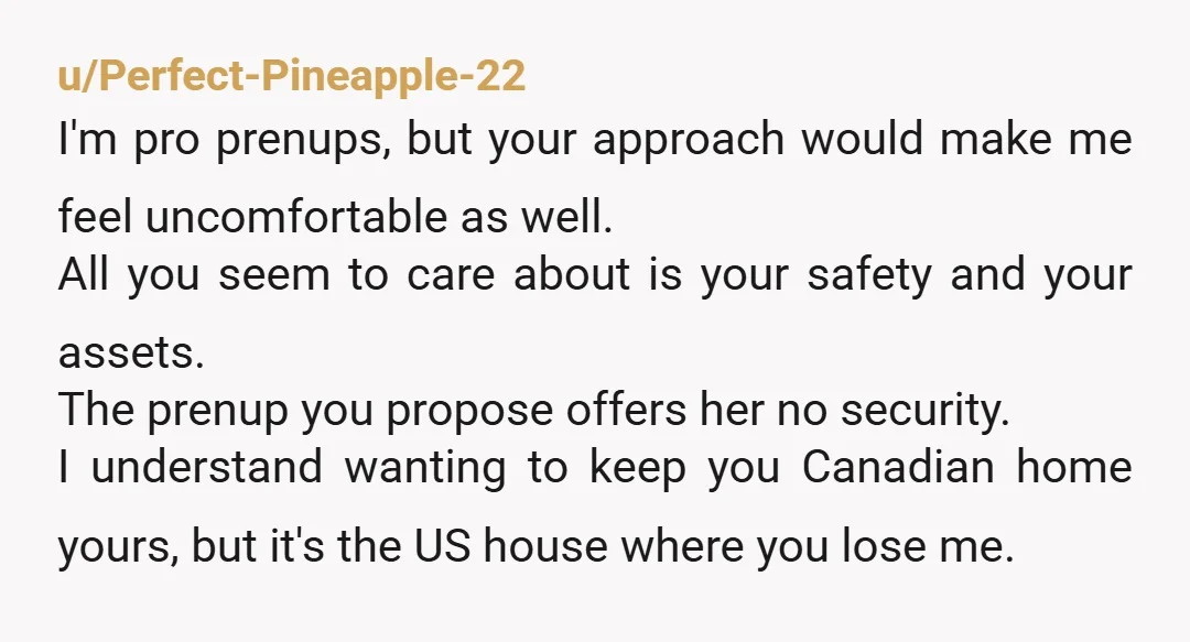 Treating your future wife as tenant like that, taking away her chance from creating an asset for herself. As if this marriage is some kind of financial investment to you....