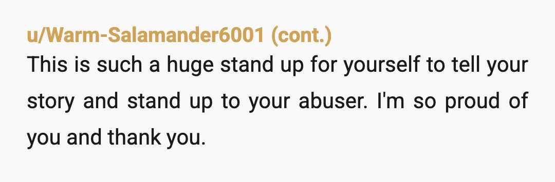 u/ReeCardy NTA I wish my ex-husband's first wife had done this for me. You simply gave her the rest of the story. He could have told her the truth, then...