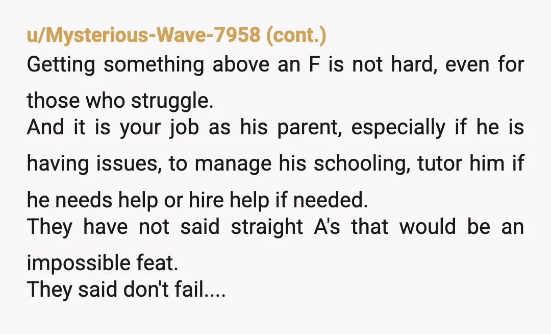 u/Mango_Design_0192 Is he not going because he did not meet the academic standards? I’m not sure I understand this part. This is highly problematic whatsoever, he should not be treated...