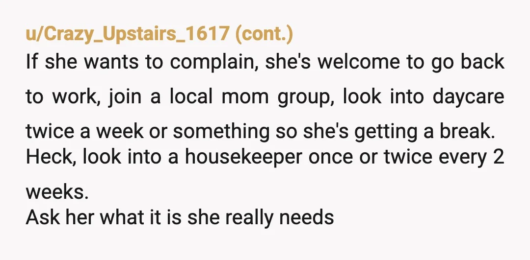 u/Minute-Aioli-5054 Reddit voting you an AH or not voting you an AH isn’t going to resolve this issue with your wife. I’m not saying your wife is in the right,...