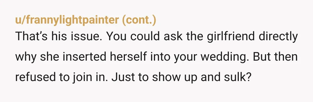 Instead, she glared at me, rejected the hug, curtly said “no,” and immediately took my dad’s hand and started pulling him away. This woman has no issue saying no. Your...