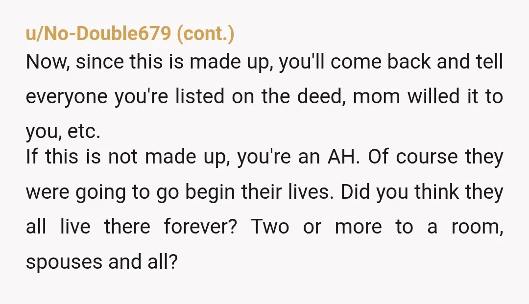 u/heckyescheeseandpie According to your edit, you bought the house from your mom's ex using your share of life insurance money. The house is yours. The profits from the sale are...