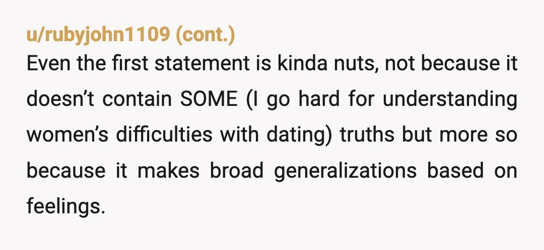 u/Comprehensive_Pea451 I mean would you accept every guy now - even when hes not your type at all - because you got rejected by him now? Youre still allowed to...