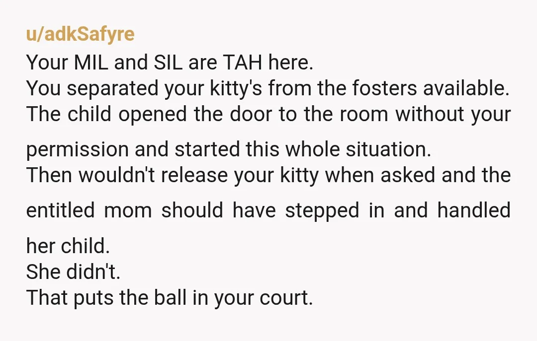 u/Potential_cat_lady I'm sorry that reprehensible person thought your home was a pet store. Children DO NOT NEED, nor are OWED, GRATIFICATION by strangers. Her kid, her problem. Your boi is...