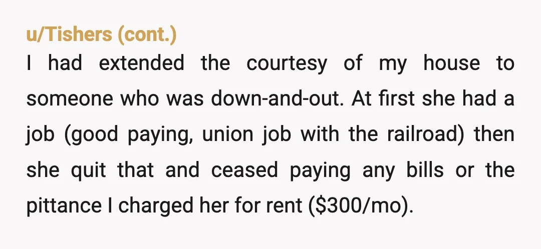 u/effiebaby
Any kindness Mary showed has been paid back 10-fold.
As soon as you are able, cut your losses and run.