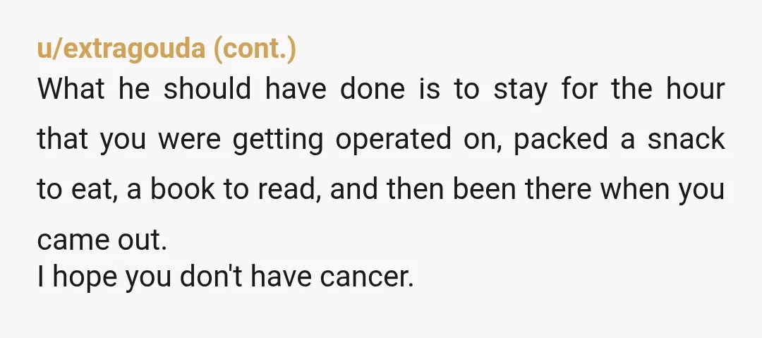 u/Active_Peach8744 10 days after my lumpectomy and waiting for 30 rounds of radiation, I remarked to my then husband that my incision was really hurting and I cried a little...