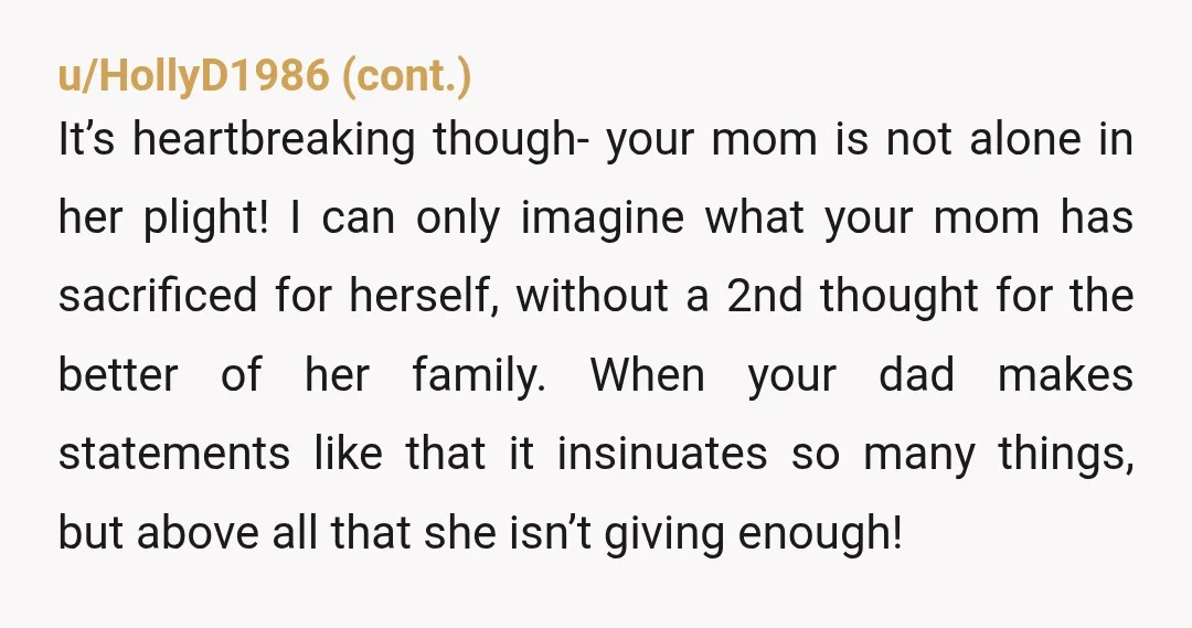 u/madbiologist42 You are exactly right. My man is a house husband and I know without a doubt that if he wasn’t taking care of the house while I worked crazy...