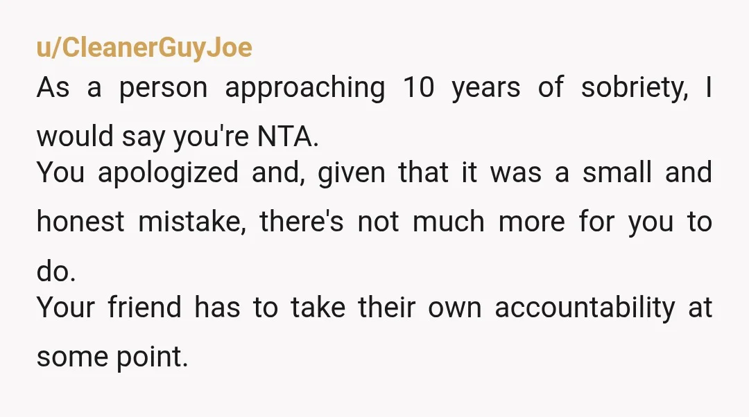 u/Other-Conference-398 NTA - you told her what they were and if she didn't know should have asked before sipping. Also, bitters are incredibly concentrated and intensely bitter, drinking enough to...