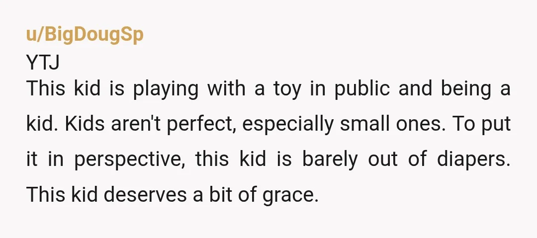 u/TheVioletEmpire I'm a parent. I would have probably given the plane back to the father and asked him to manage his child. If it continued to happen after that, then...