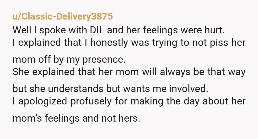 u/notsoreligiousnow YTA but very very mildly. To put it bluntly, FDIL mom can kick rocks. She asked you to help. She asked you to look at dresses. Her wedding, her...