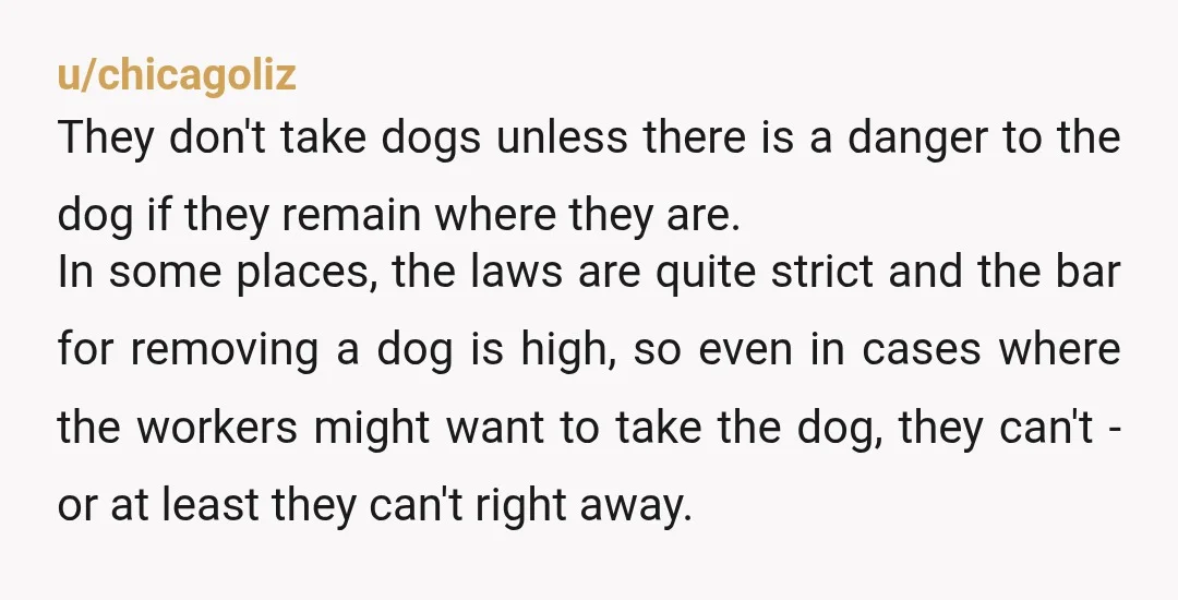 u/doubtingthomas51i The removal of the dog proved your call was justified. Since it was justified it was necessary. You would be the AH had you not called. You have every...