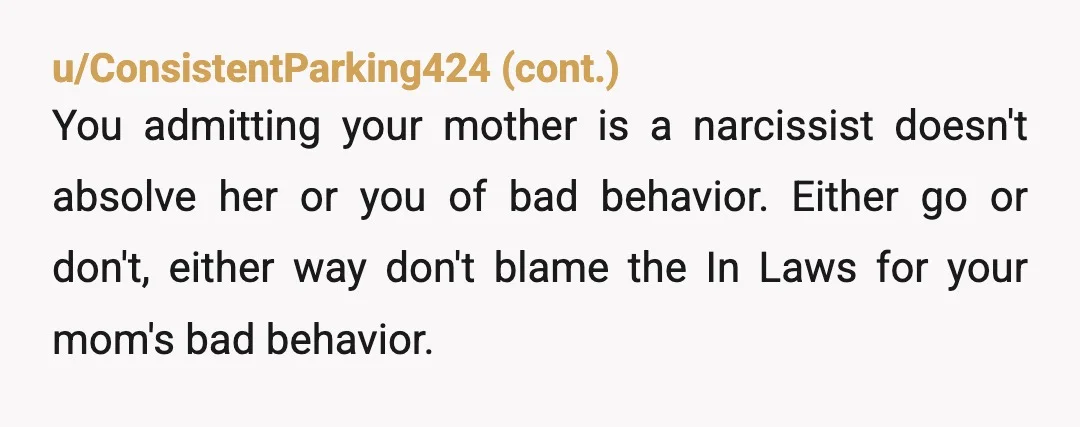 u/boboddyzbiznus
Yeah, I’m sorry but YTA. You’re making your mom problems, your marriage problems.