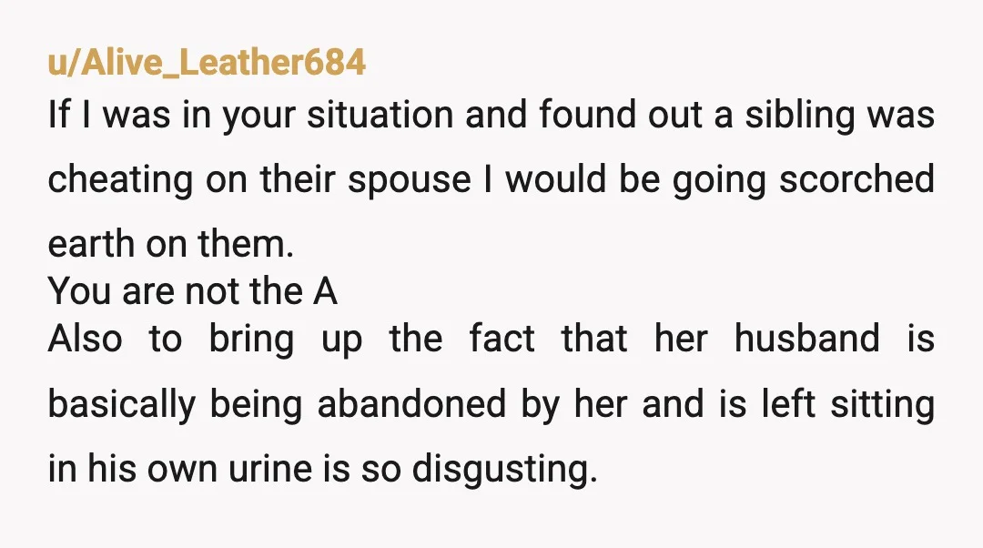 u/rhevern Your sister sounds like a gold digger at this point. She doesn’t work and now that her breadwinner can’t make money, she’s off to the next guy. Your family...