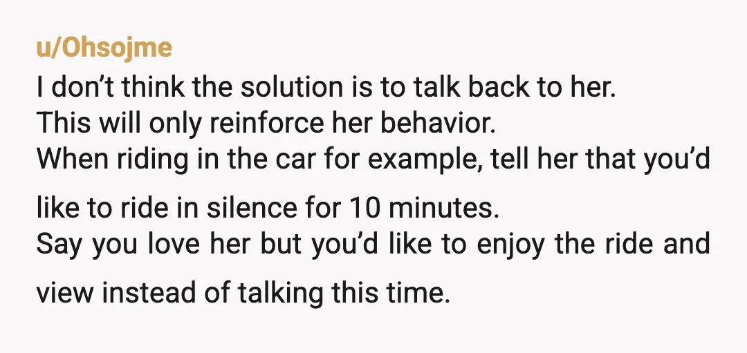 u/ladyughsalot Her son has a stutter. It’s a problem. It’s a compulsion and she needs to seek help. It’s ultimatum time. For sure. She can control it; it’s particularly hard...