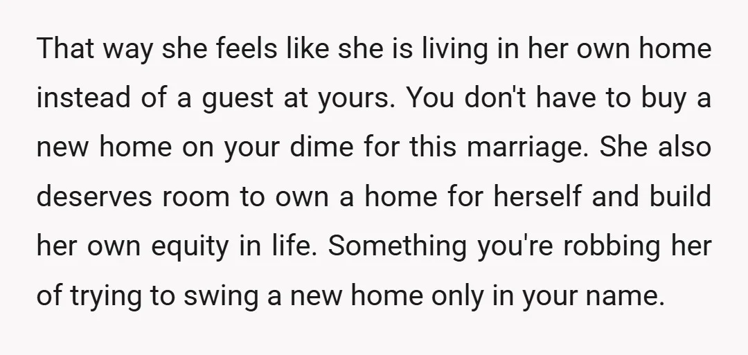 u/DplusLplusKplusM A prenup to exclude your house in Canada from marital assets makes sense, but if the idea is that she'd be paying toward the mortgage on your US house...