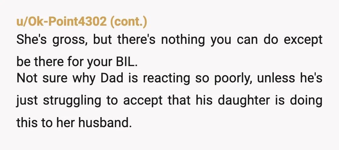 u/Relevant_Health Hi, OP. If you can, please report your BIL's neglect. The nurse should, too, if she has genuine concerns. Then, give yourself grace and space away from your family...