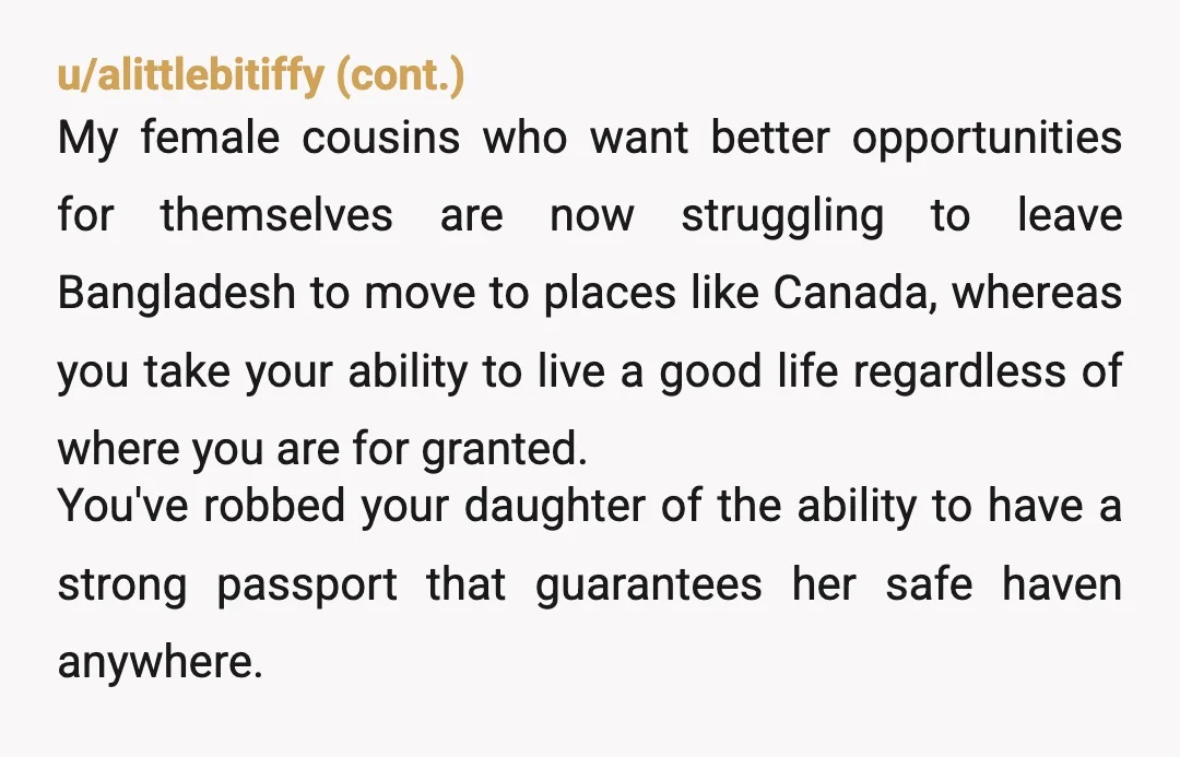 u/Busy-Local-2490 I’m just baffled by the post. I’m an Indian who lived Dubai and now am Canadian. My parents still live in Dubai and would love for me to move...
