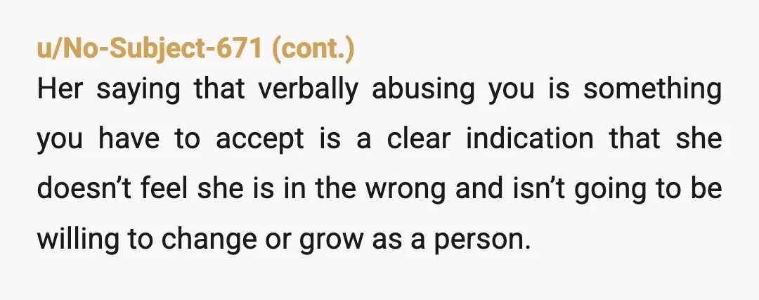 u/CMVqueen
NTA- this relationship needs counseling and serious change before you enter into marriage