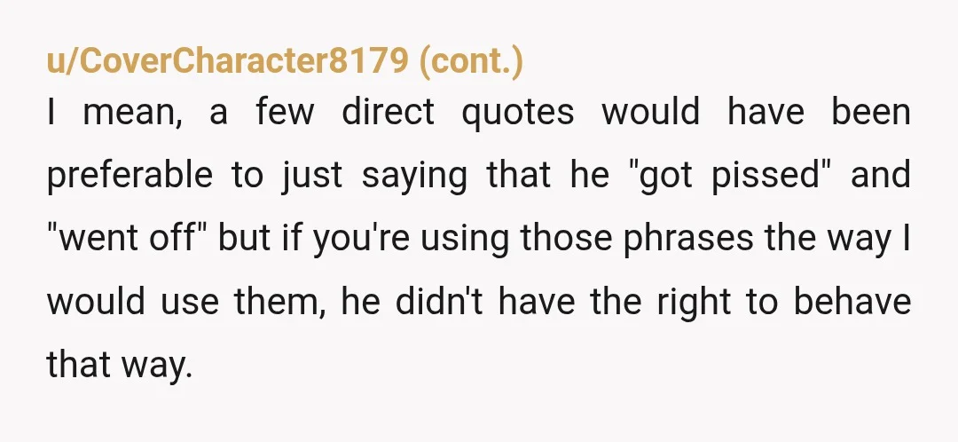 u/atlas_vash
Why does this read like a 15 year olds fanfic of what they think would happen if they started going to bars?