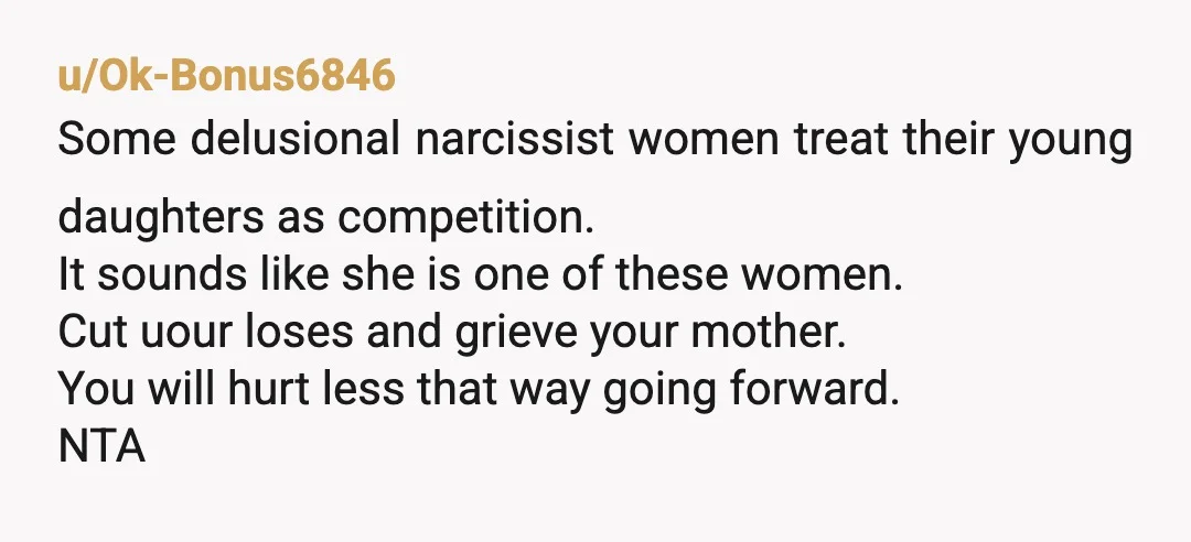 u/iaposky Your mother sounds like she has serious untreated mental issues. Be careful with her, that stuff usually gets worse with age. Reading your account of how your mother has...