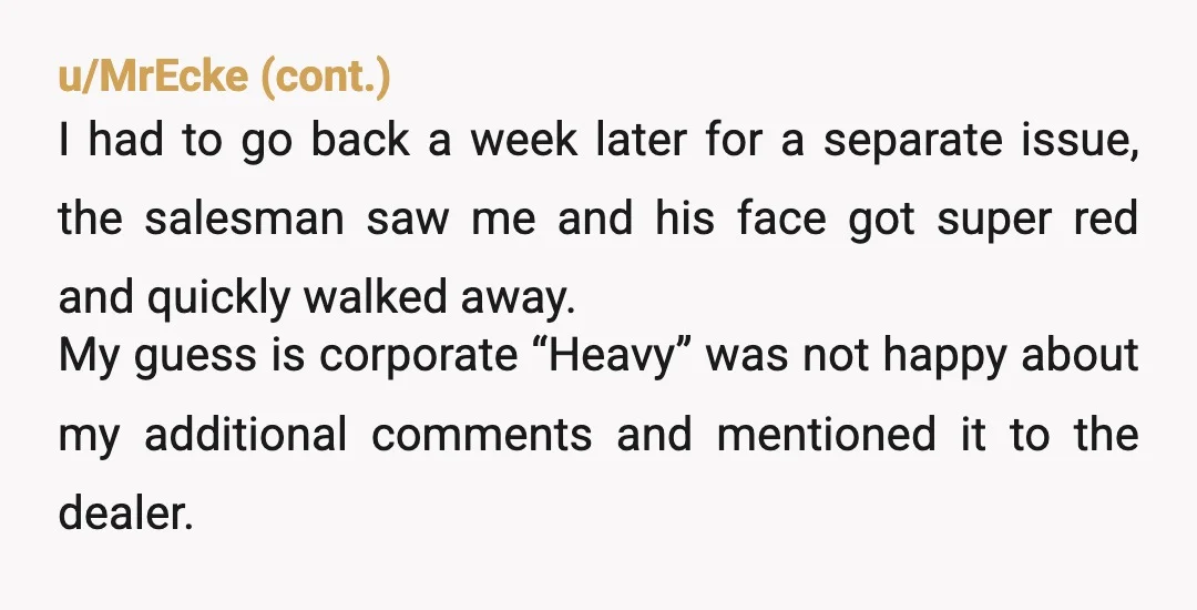 u/dedayyt
Wow! Maybe your review was a wake up call for management to treat their employees better? At least for a month or two.
You done good.