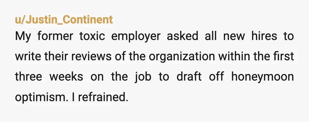 u/BearRevolutionary273
operating out of pure fear that everyone will quit
In a perfect world, this is the way businesses would operate.