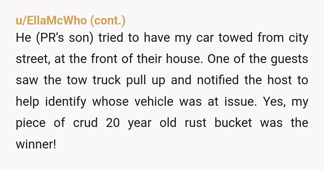 u/CryptographerMedical
NTA! You complied with a police warning about parking! That it annoyed her is cough such a shame... 😁