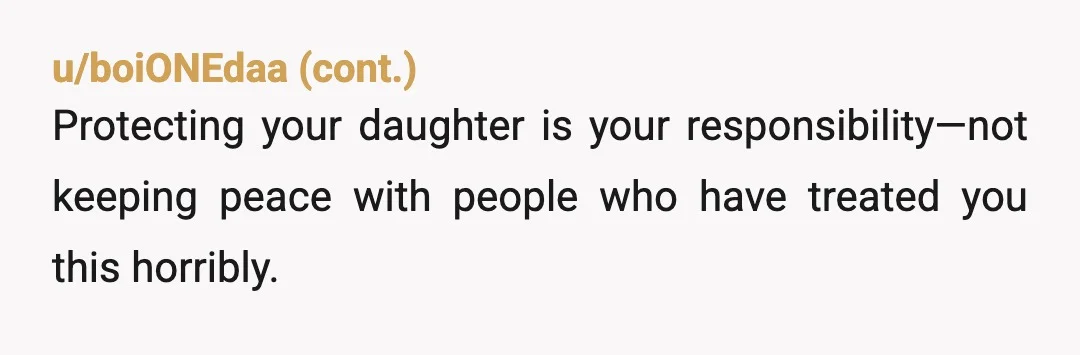 u/lihzee
So sorry you're going through this, OP.
Keep documenting their behavior in case they decide to file for grandparents rights or something.