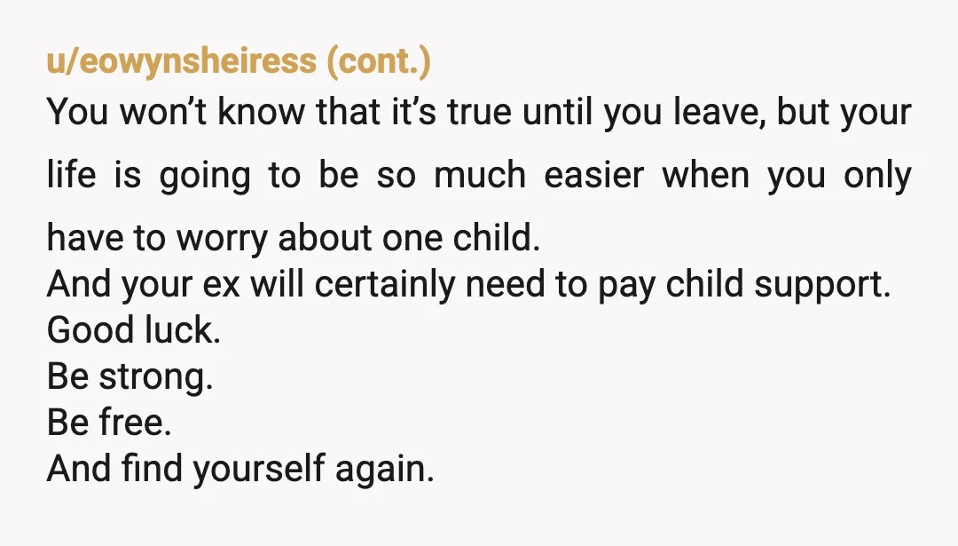 u/Critical_Cat_8162
Leave. There is nothing for you there but chores. He's a leech. NTA.
