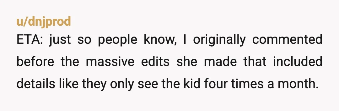 u/bottleofgoop Punishing her because of her grades is insane. There are better ways to deal with it. But what he said? That was disgusting and beyond evil. Asking for a...