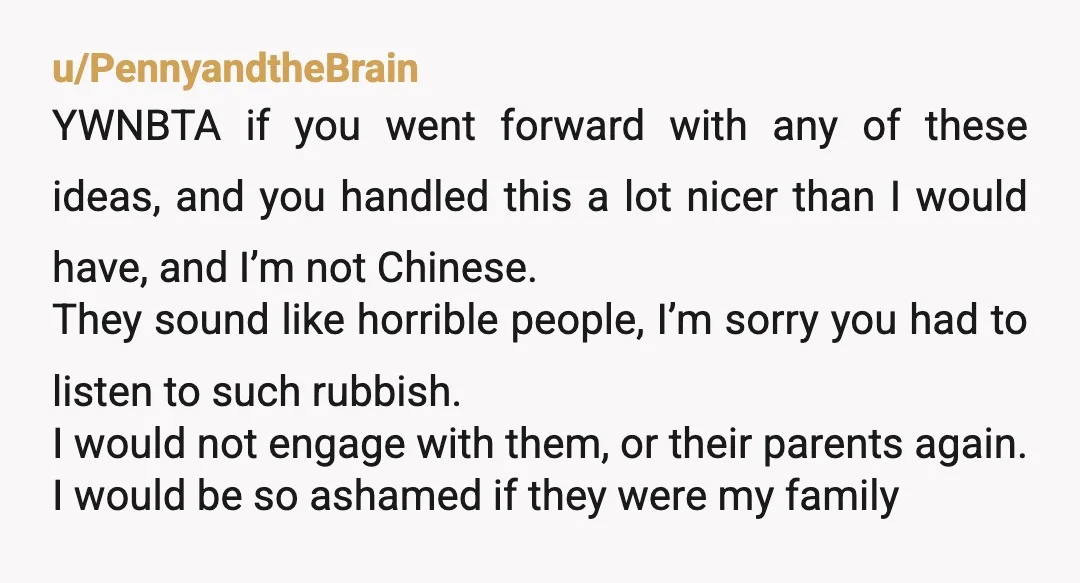 Tell your husband: 'I'm done being the punching bag of these teens and you and your family letting it happen. Next time I'm getting up, saying, 'Congratulations on raising racist...
