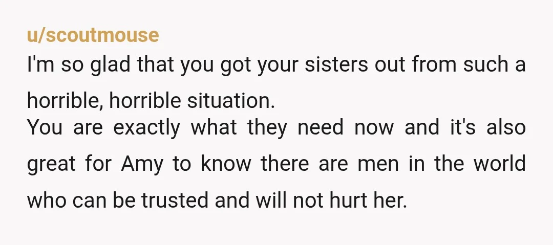 u/Steuts No way are you the AH. You saved Amy and Liza, and your actions inspired others to free themselves. Good on you, OP Also, Likety Split is the best...