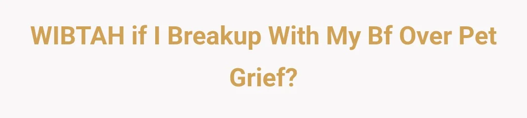 WIBTAH if I breakup with my bf over pet grief?