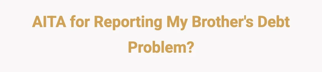 AITA for reporting my brother's debt problem?