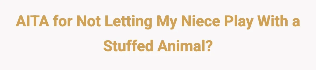 AITA for not letting my niece play with a stuffed animal?