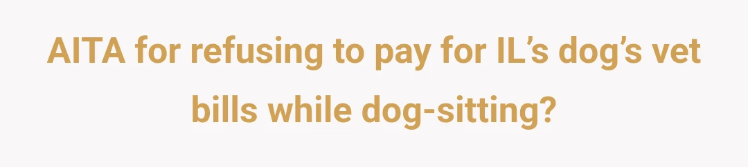AITA for refusing to pay for IL’s dog’s vet bills while dog-sitting?