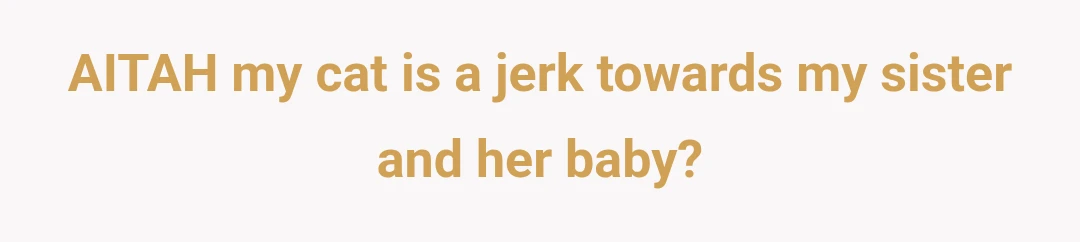 AITAH my cat is a jerk towards my sister and her baby?
