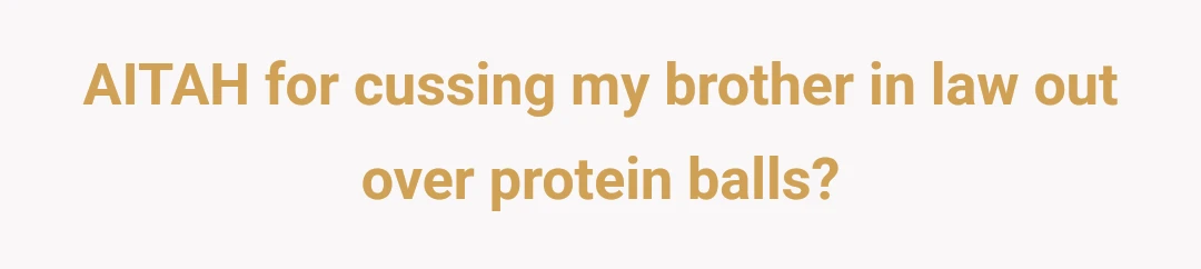 AITAH for cussing my brother in law out over protein balls?