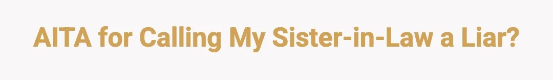 AITA for calling my sister in law a liar?