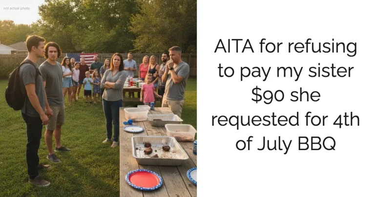 AITA for refusing to pay my sister $90 she requested for 4th of July BBQ